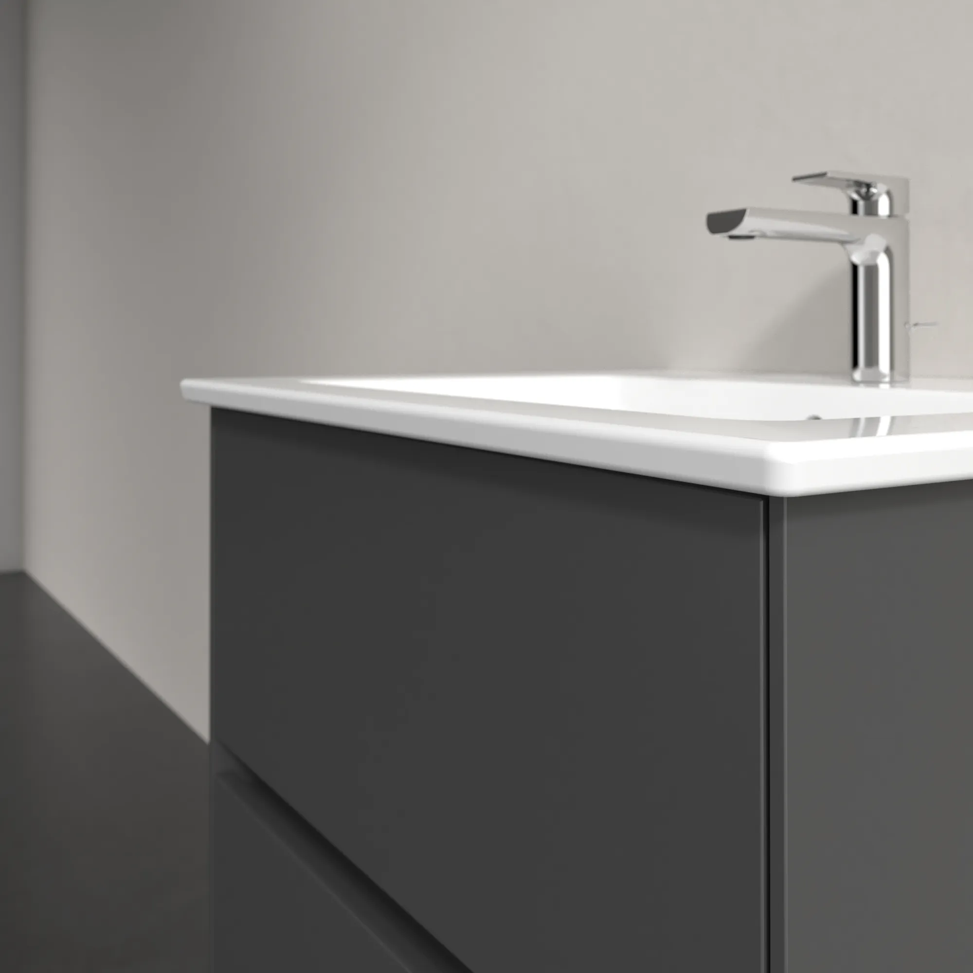 Villeroy & Boch Waschtischunterschrank „Collaro“ 611 × 610 × 480 mm Graphite, ohne Beleuchtung, für Becken mittig