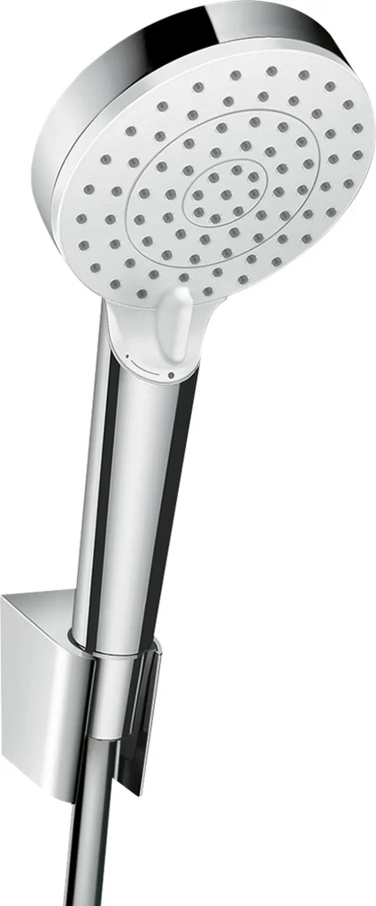 Hansgrohe Crometta Brausenset Vario EcoSmart, 100 mm, Rain/IntenseRain, 125 cm Schlauch, weiß/chrom