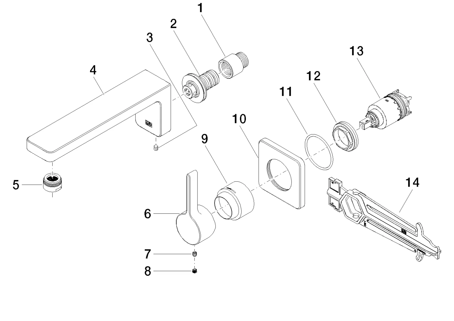 Waschtisch-Wand-Einhandbatterie ohne Ablaufgarnitur LULU Chrom 36860710 Waschtisch-Wand-Einhandbatterie ohne Ablaufgarnitur LULU Chrom 36860710