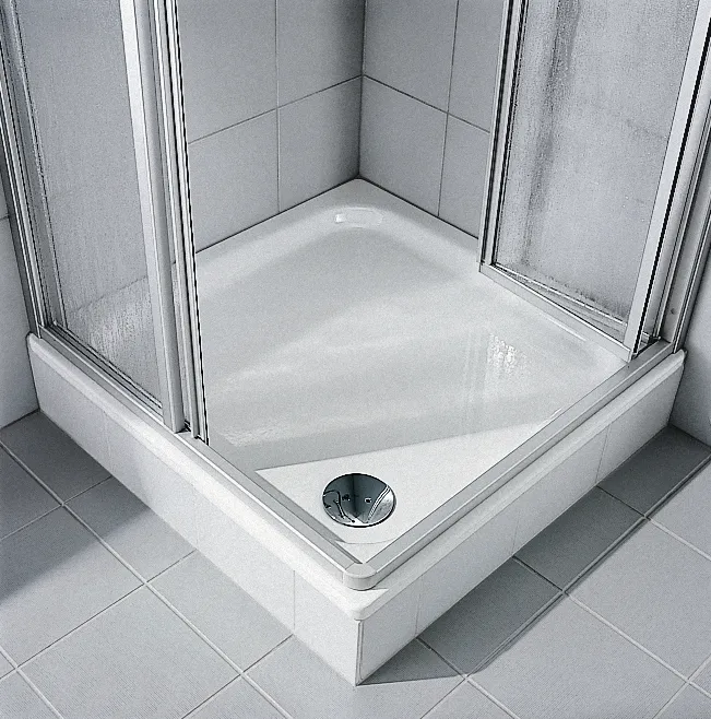 Kermi Duschtür Eckeinstieg 2-teilig (Falttür) Halbteil „NOVA 2000“ Glas Kerolan Fontana, Profile Silber Mattglanz, BV: 970 - 992 mm WE: 980 - 1002 mm H: 2000 mm