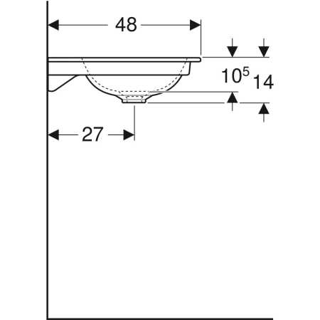 Schrankwaschtisch „One“ 60 × 48 cm mit KeraTect®