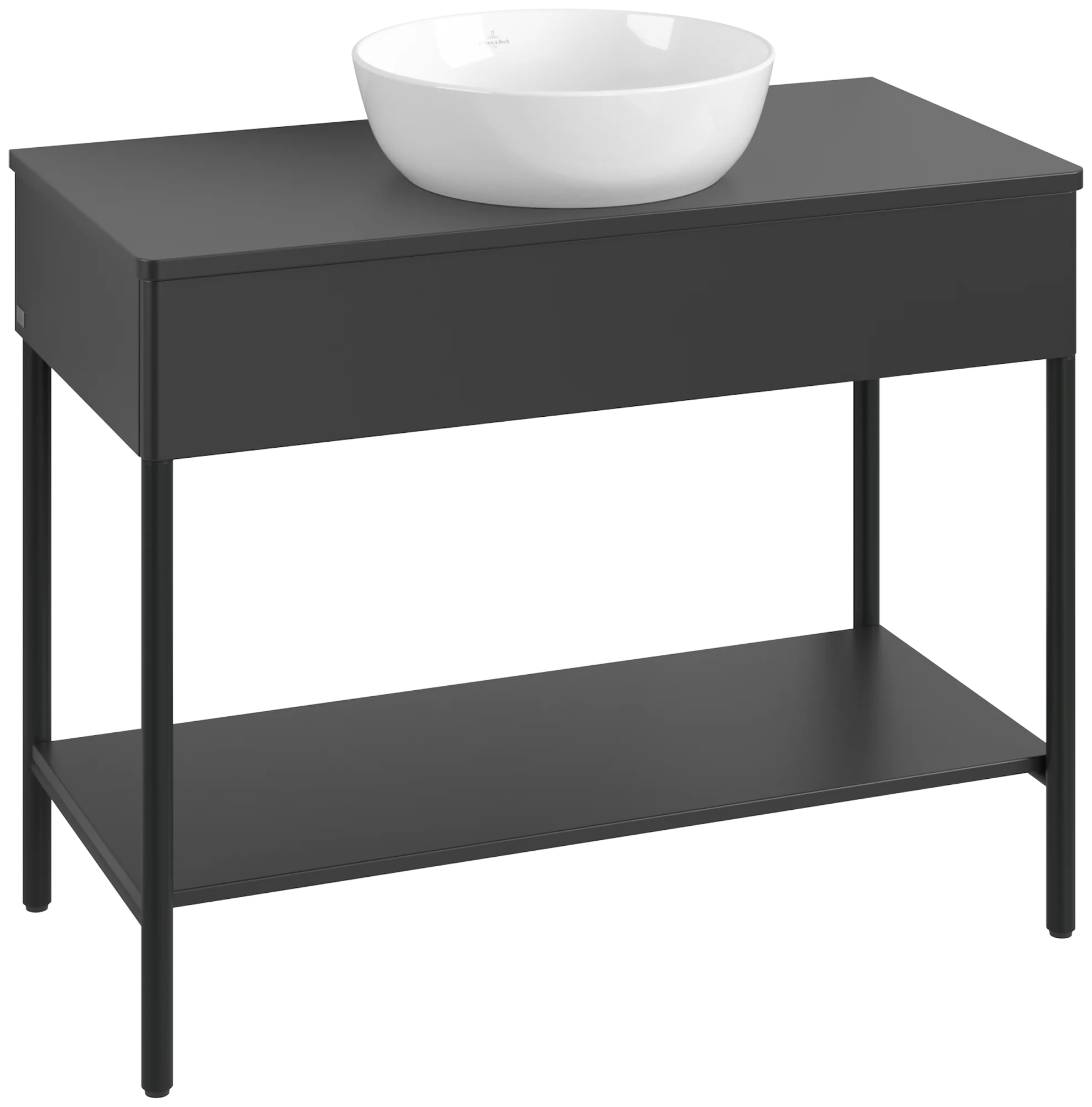 Villeroy & Boch Waschbeckenunterschrank Artis K64011, 1000x782x500mm, Black Matt Lacquer, mit Metallgestell, Push-to-open Funktion Villeroy & Boch Waschbeckenunterschrank Artis K64011, 1000x782x500mm, Black Matt Lacquer, mit Metallgestell, Push-to-open Funktion