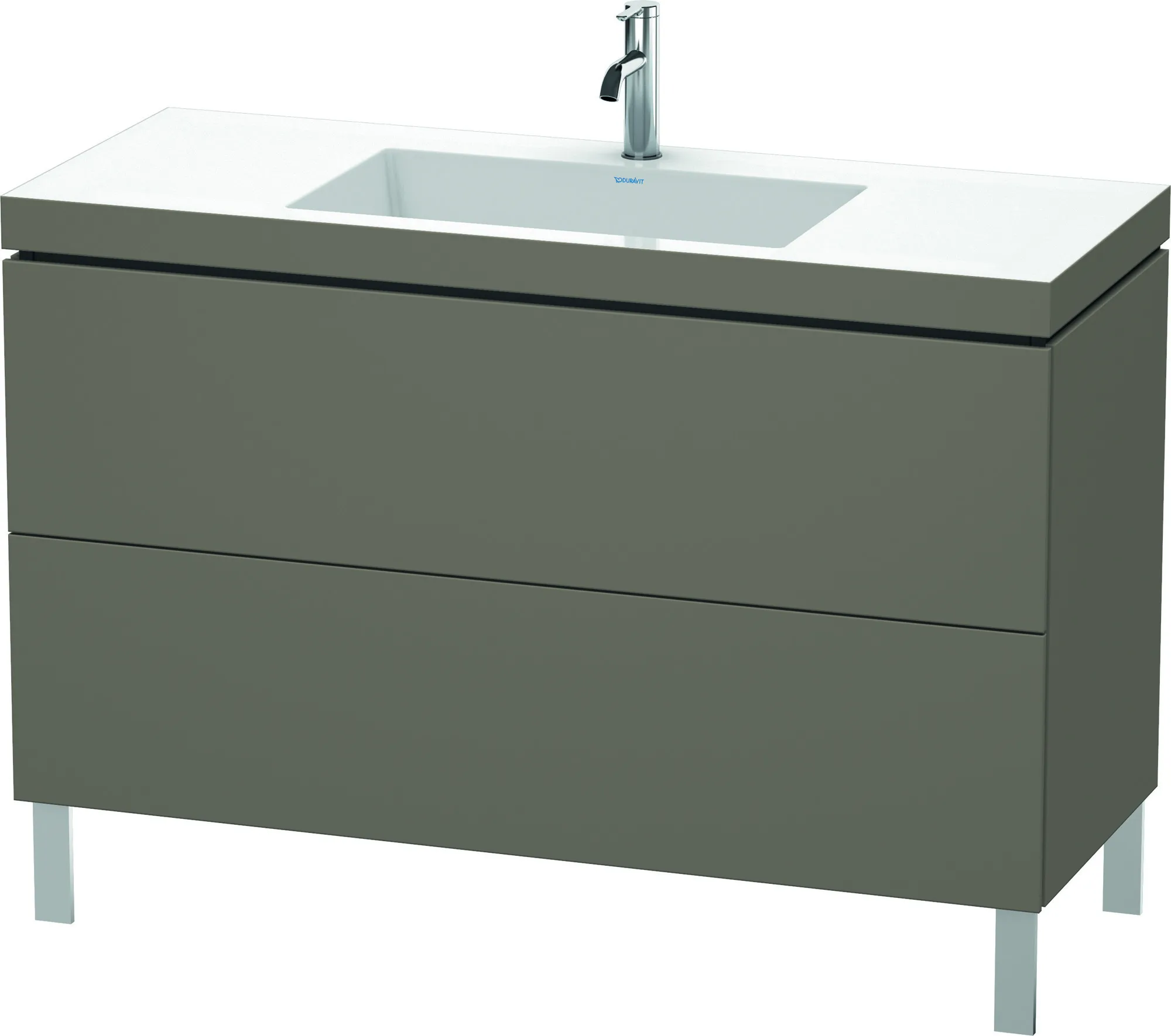 Duravit Waschtischunterschrank bodenstehend „L-Cube“ 120 × 69,8 × 48 cm Flannel Grey Seidenmatt Duravit Waschtischunterschrank bodenstehend „L-Cube“ 120 × 69,8 × 48 cm Flannel Grey Seidenmatt