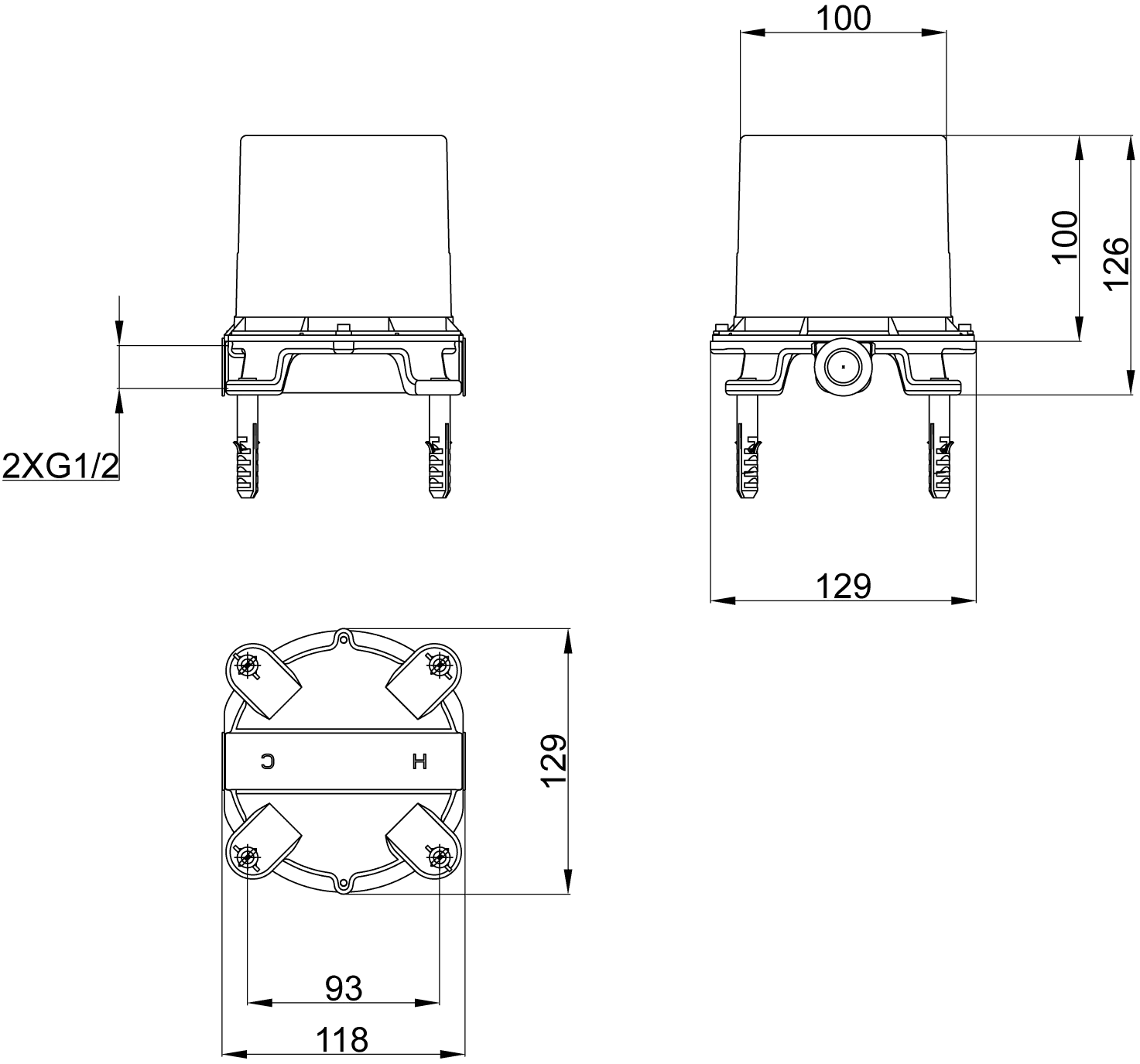 Villeroy & Boch Bodenbefestigung für Standarmatur TVC00046500000 Villeroy & Boch Bodenbefestigung für Standarmatur TVC00046500000