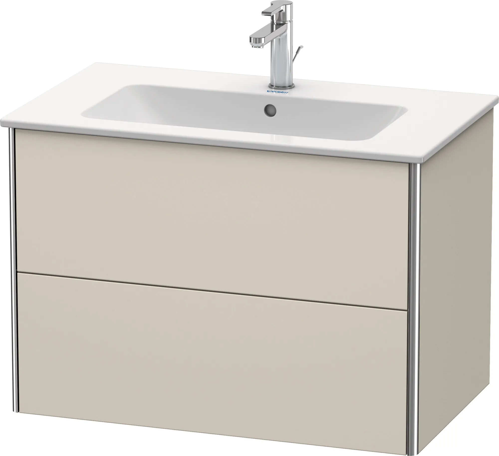 Duravit Waschtischunterschrank wandhängend „XSquare“ 81 × 56 × 47,8 cm Taupe Supermatt