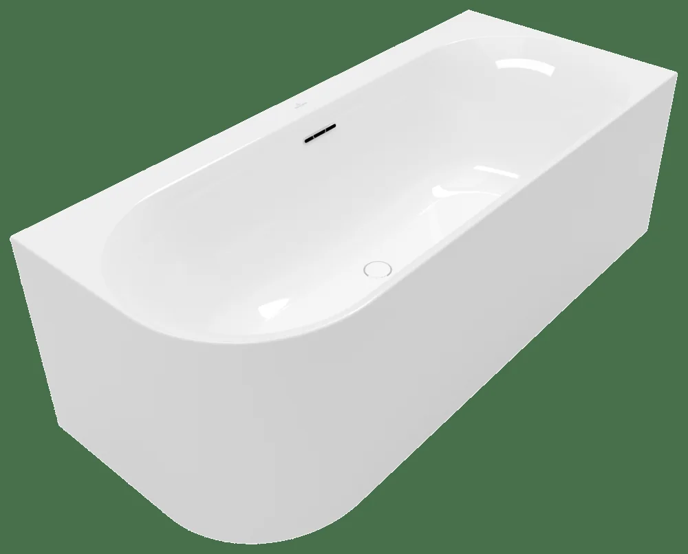 Villeroy & Boch Loop & Friends Badewanne UBA170LOF9CR00V, OVAL, 1700x750mm, Vorwand-Badewanne, rechte Ausführung, Weiß Alpin