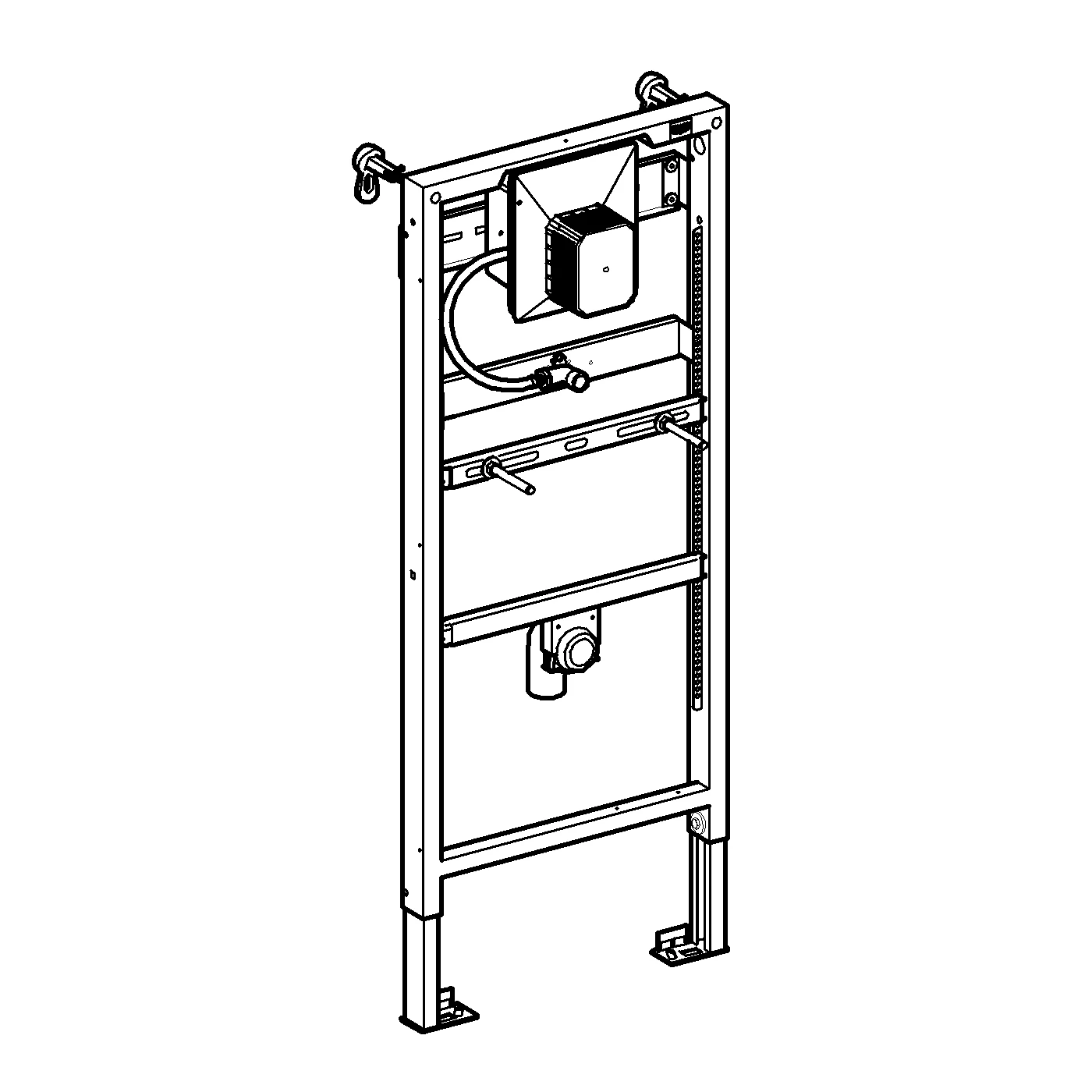 Urinal-Element Rapid SL 38803_1, mit IR-Elektronik, mit Rapido U, 1,13 m und 1,30 m Bauhöhe, für manuelle Betätigung oder Tectron IR-Elektronik, 6 V oder 230 V, mit Wandwinkeln