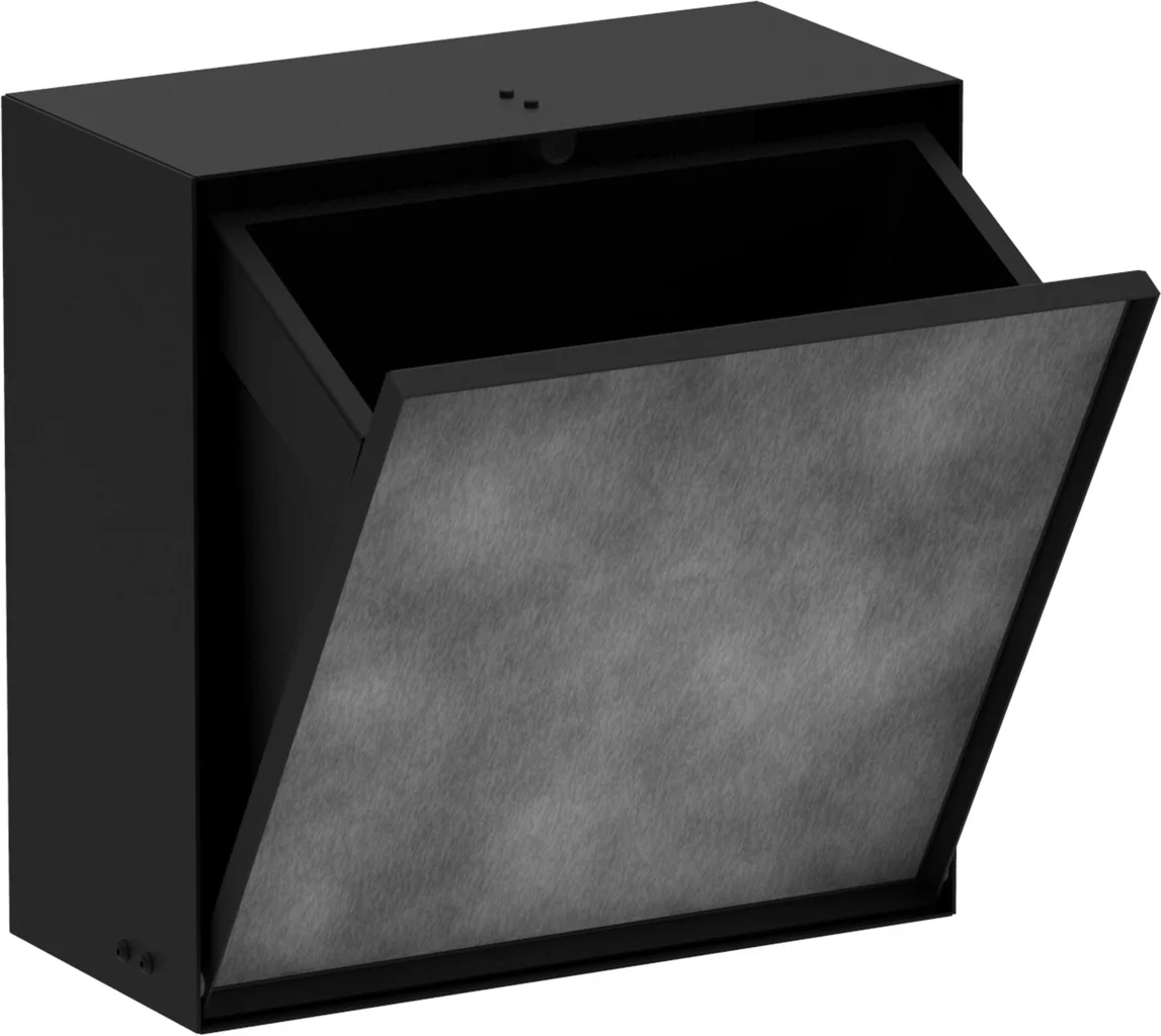 Hansgrohe XtraStoris Rock Einbau Abfalleimer Mattschwarz 300x300x140 mm