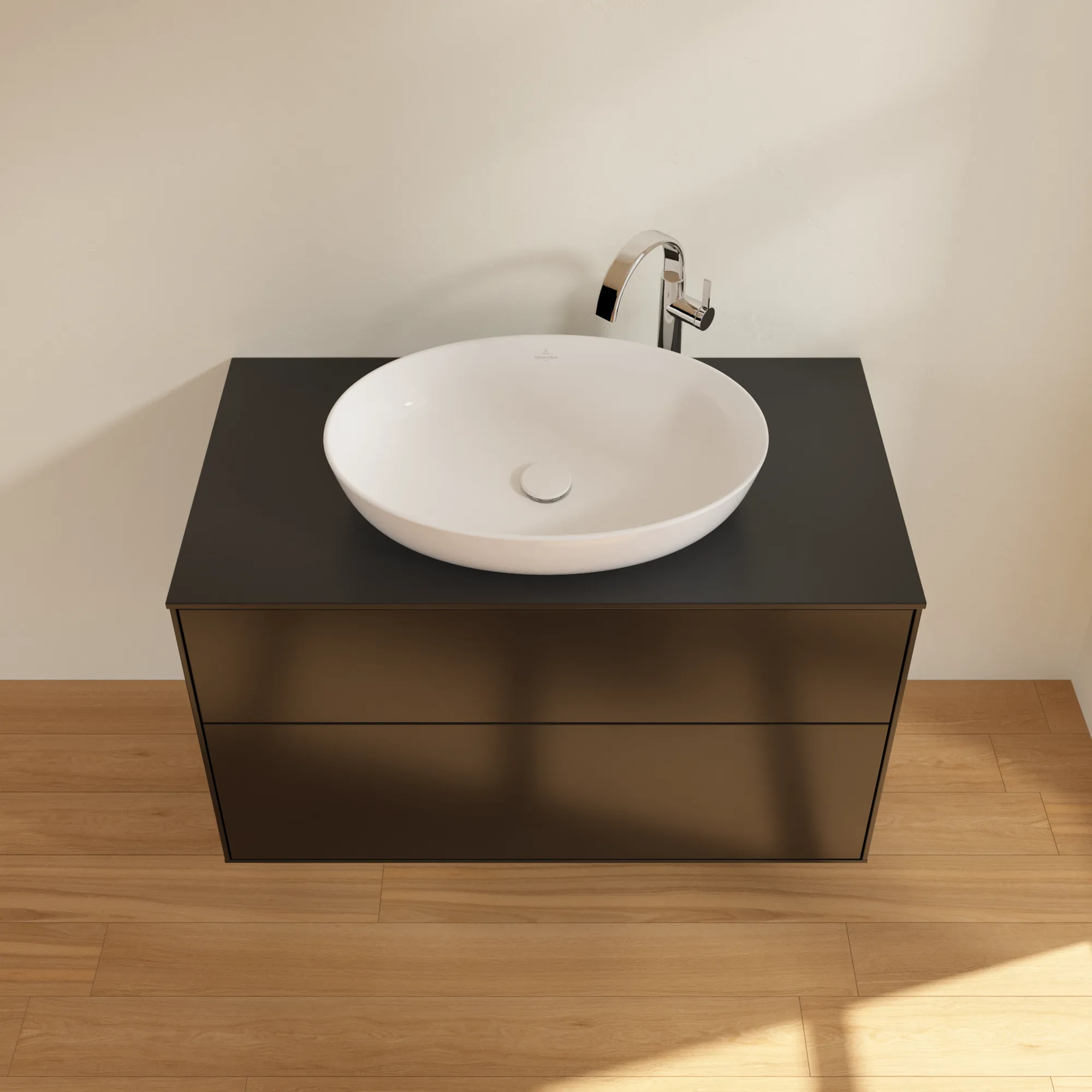 Villeroy & Boch Waschbeckenunterschrank Finion F88, 1000x603x501 mm, Black Matt Lacquer, mit SoftClosing und Push-to-open Funktion Villeroy & Boch Waschbeckenunterschrank Finion F88, 1000x603x501 mm, Black Matt Lacquer, mit SoftClosing und Push-to-open Funktion