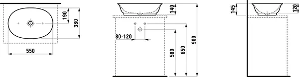 Waschtisch-Schale THE NEW CLASSIC 380x550x145 ohne Hahnloch ohne Überlauf weiß Waschtisch-Schale THE NEW CLASSIC 380x550x145 ohne Hahnloch ohne Überlauf weiß