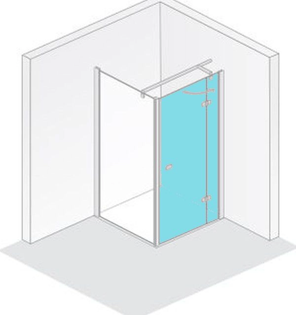HSK teilgerahmte Duschtür Drehtür an Nebenteil für Seitenwand „Premium Softcube“ Glas Carré, Profile Chromoptik (Alu Hochglanz poliert), Scharniere Premium Softcube, H: 2000 mm HSK teilgerahmte Duschtür Drehtür an Nebenteil für Seitenwand „Premium Softcube“ Glas Carré, Profile Chromoptik (Alu Hochglanz poliert), Scharniere Premium Softcube, H: 2000 mm