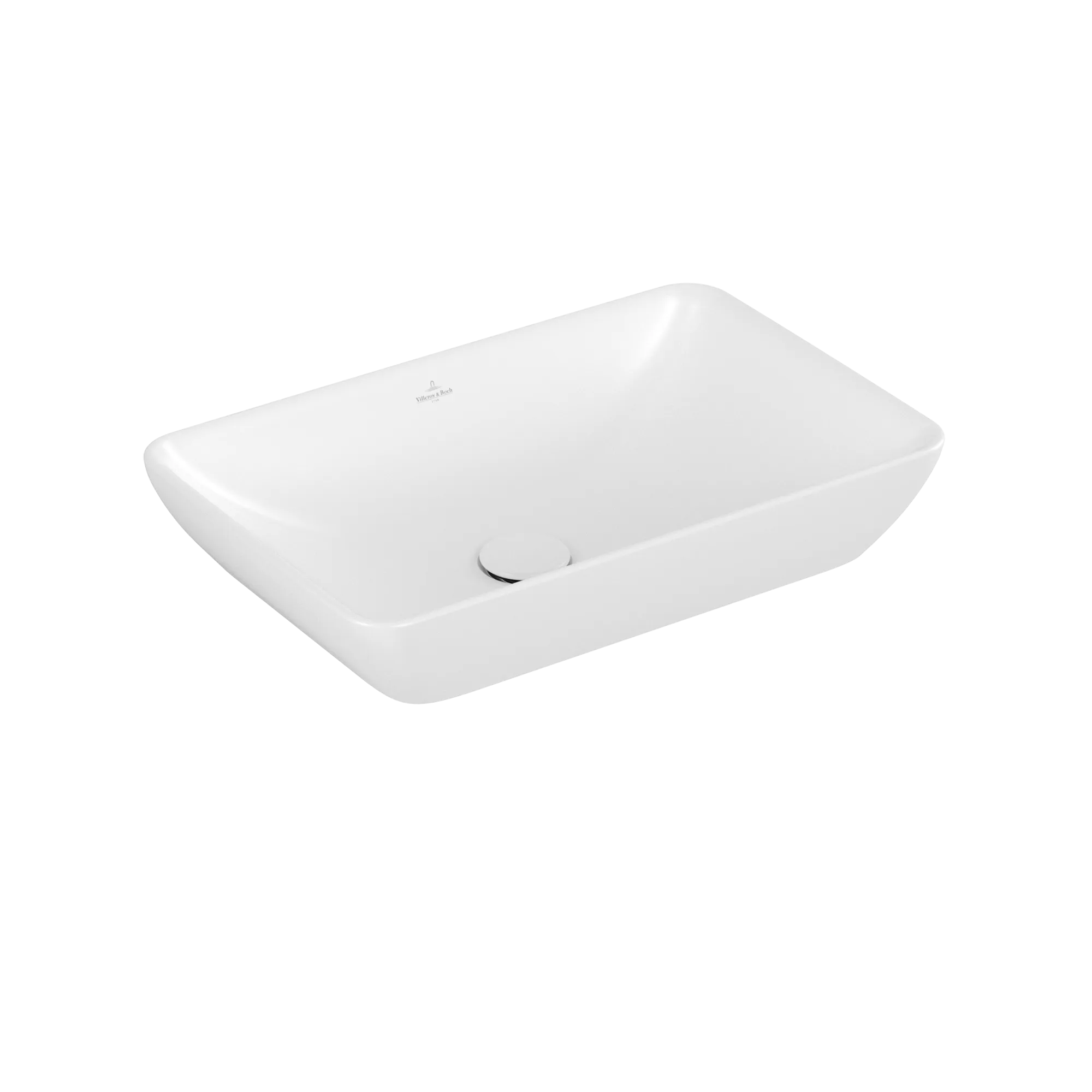 Villeroy & Boch Aufsatzwaschtisch „Venticello“ 555 × 360 × 180 mm, ohne Hahnlochbohrung in Stone White