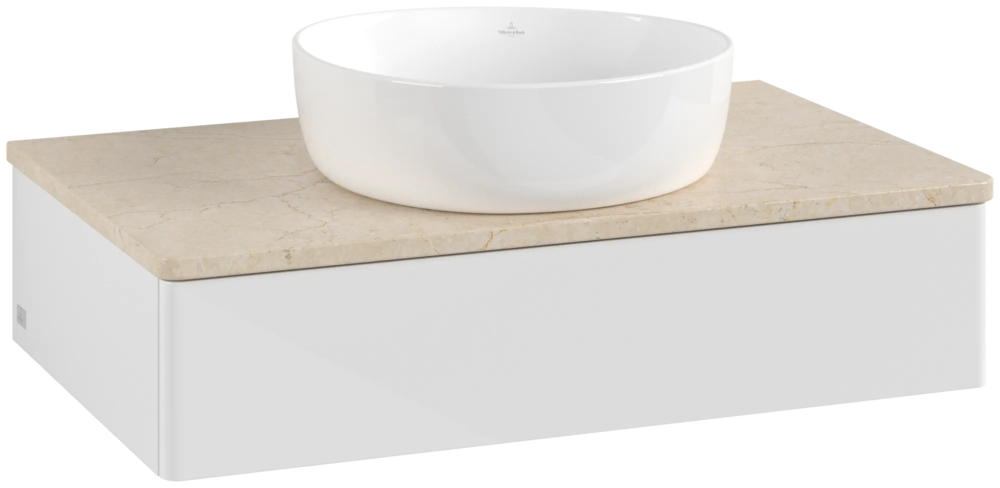 Villeroy & Boch Antao Waschbeckenunterschrank L08_1 800x190x500mm Glossy White Lacquer / Botticino
