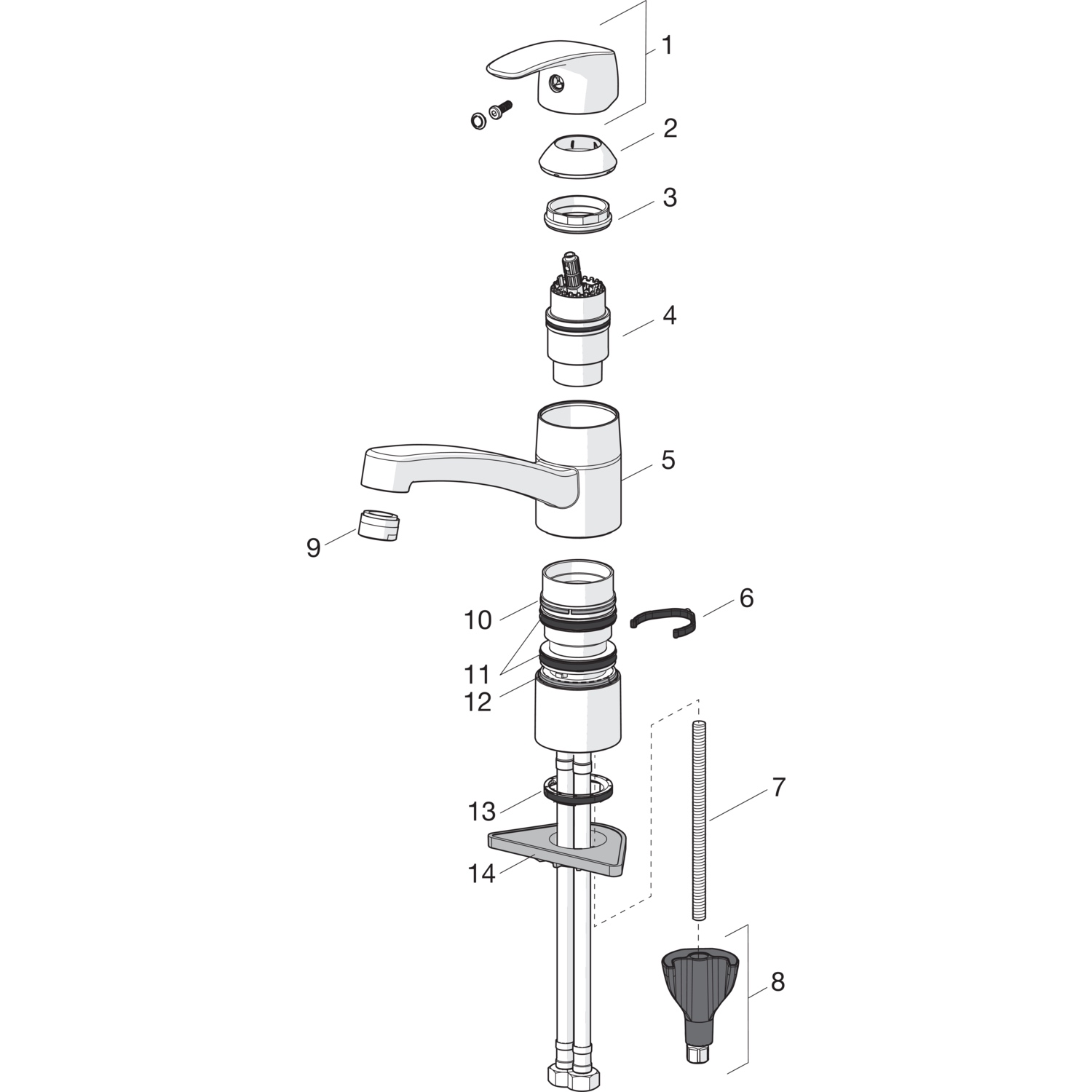 HA Einhebelmischer Küchenarmatur HANSAPINTO 4508 Ausladung 213 mm DN15 Chrom