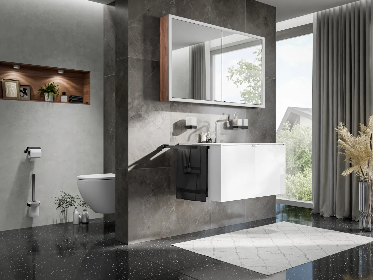 loft DoppelglashalterGlasteile satiniert, schwarz/chrom loft DoppelglashalterGlasteile satiniert, schwarz/chrom