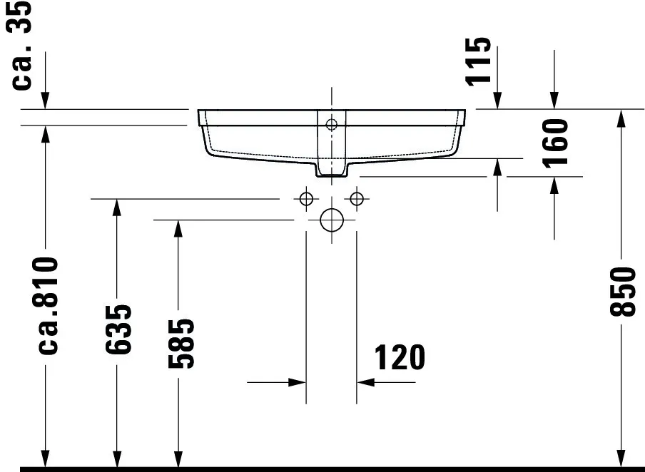 Unterbauwaschtisch „Vero Air“, mit Überlauf