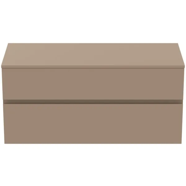Ideal Standard Waschtischunterschrank Finesse ohne Ausschnitt, 1202x505x558mm, 2 Auszüge, Greige matt Ideal Standard Waschtischunterschrank Finesse ohne Ausschnitt, 1202x505x558mm, 2 Auszüge, Greige matt