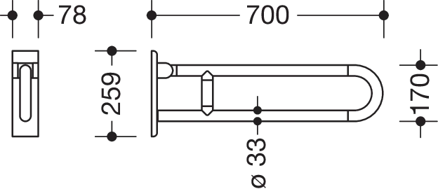 HEWI Stützklappgriff „Serie 801“