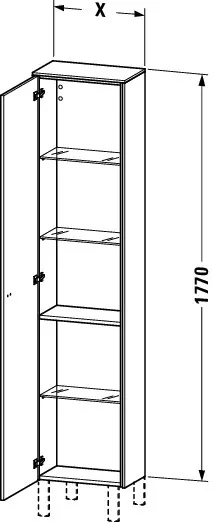 Duravit Hochschrank „Brioso“ 42 × 177 × 24 cm in Eiche Natur