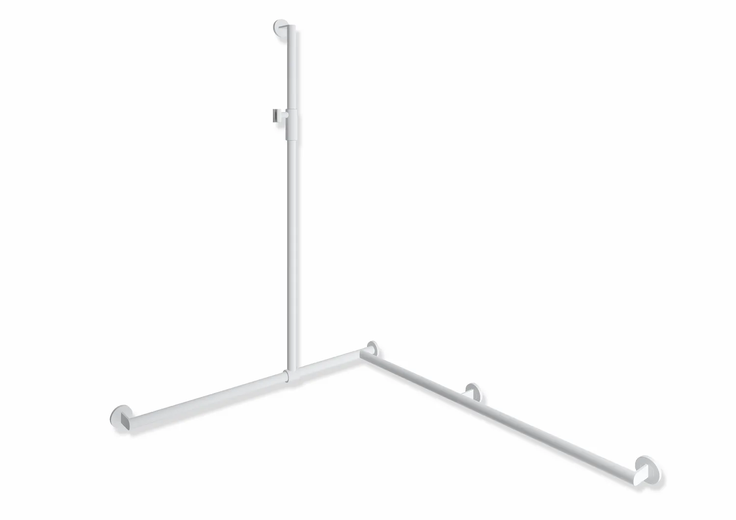 HEWI Haltegriff Ausführung rechts „System 900“ in Weiß tiefmatt / Hellgrau matt, Befestigung verdeckt HEWI Haltegriff Ausführung rechts „System 900“ in Weiß tiefmatt / Hellgrau matt, Befestigung verdeckt