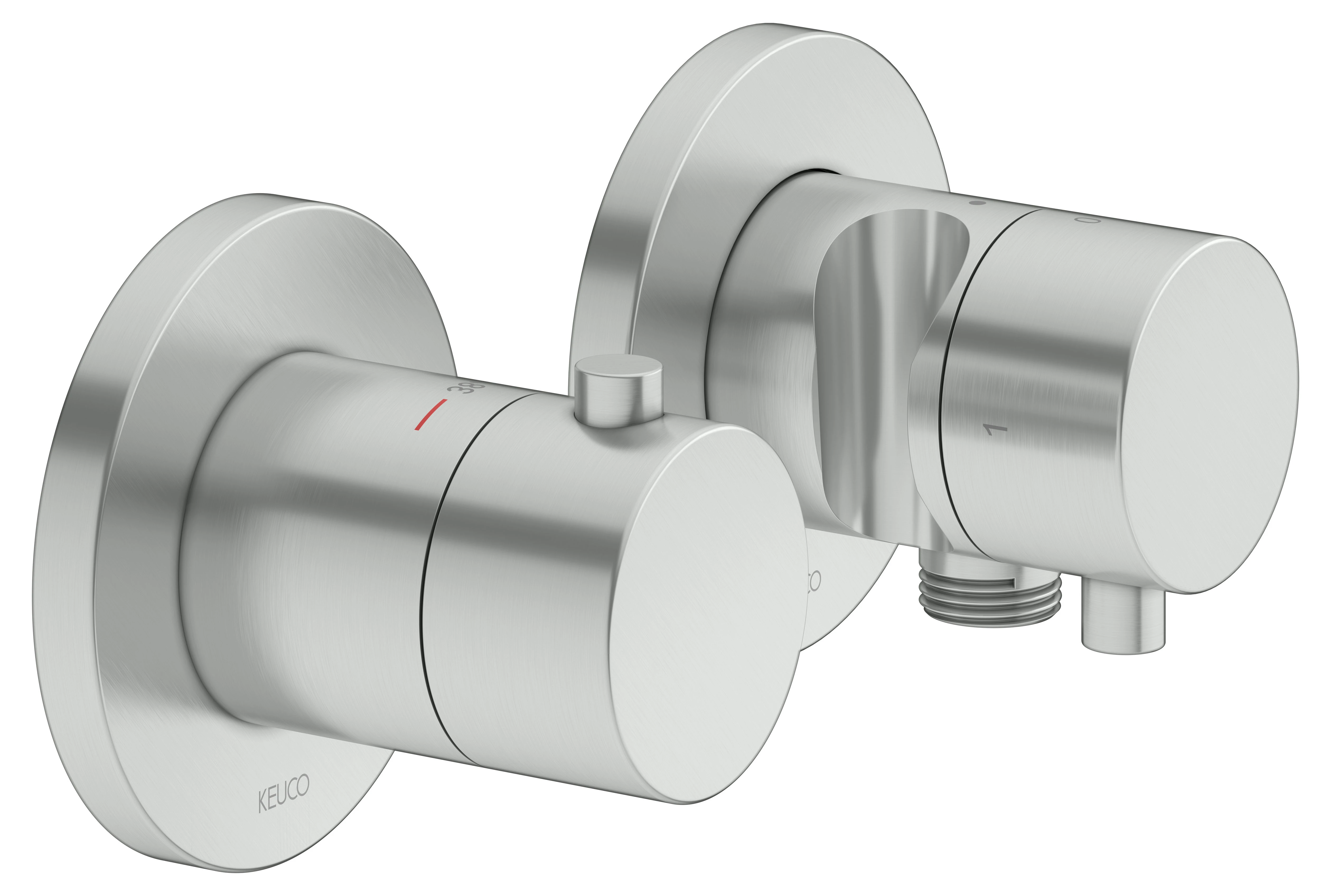 Plan blue 53953071221 Thermostatarmatur Set UP 2-Wege m.Schlauchan./Brauseh. Edelstahl-finish