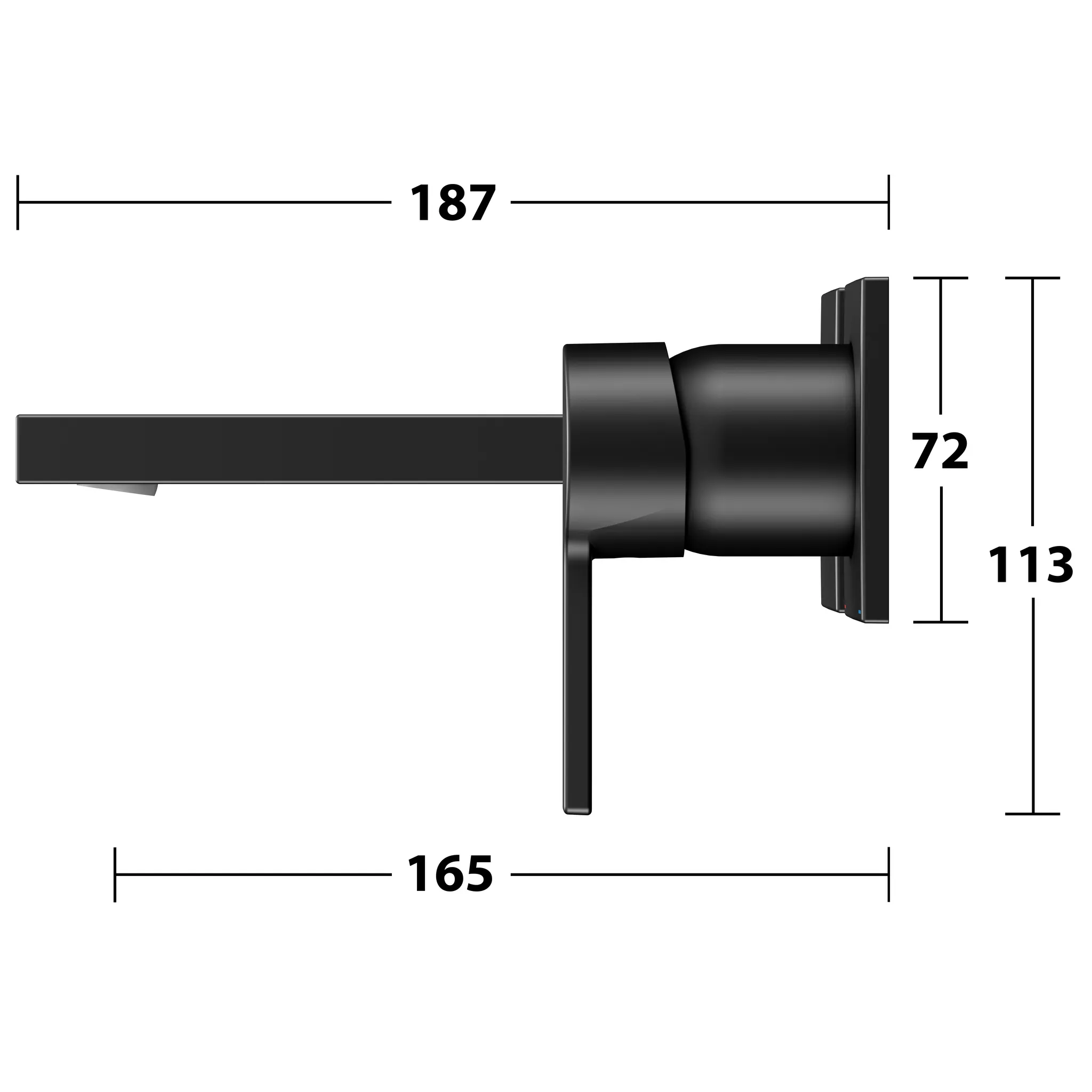 EHM-WT-Mischer Edition 11 51116, UP, Ausladung 165 mm, schwarz matt