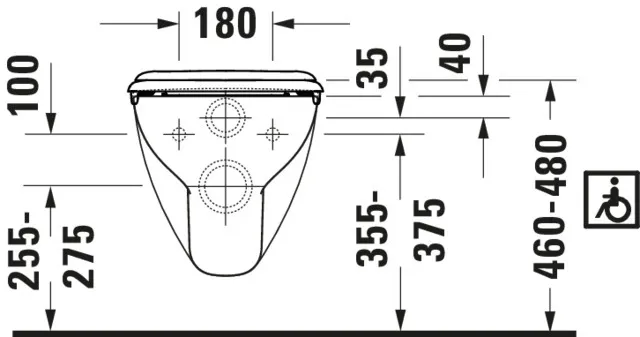 Wand-Tiefspül-WC barrierefrei „D-Code“ 36 × 36,5 × 70 cm mit HygieneGlaze