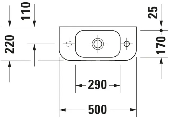 Wandwaschtisch „Happy D.2“, ohne Überlauf, Hahnlochposition links Wandwaschtisch „Happy D.2“, ohne Überlauf, Hahnlochposition links