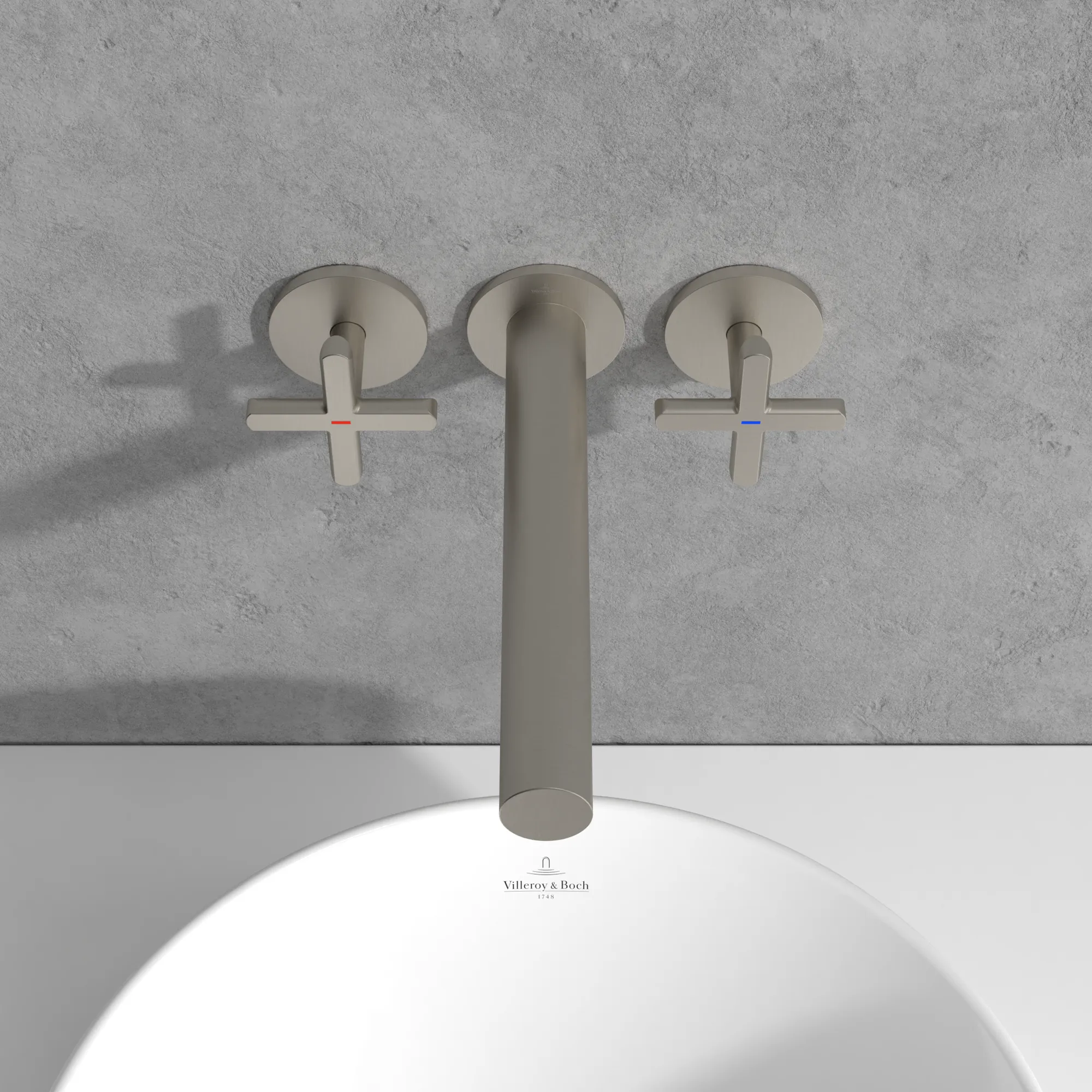 Waschtischauslauf „Loop & Friends“ 22,5 cm in Brushed Nickel Matt Waschtischauslauf „Loop & Friends“ 22,5 cm in Brushed Nickel Matt