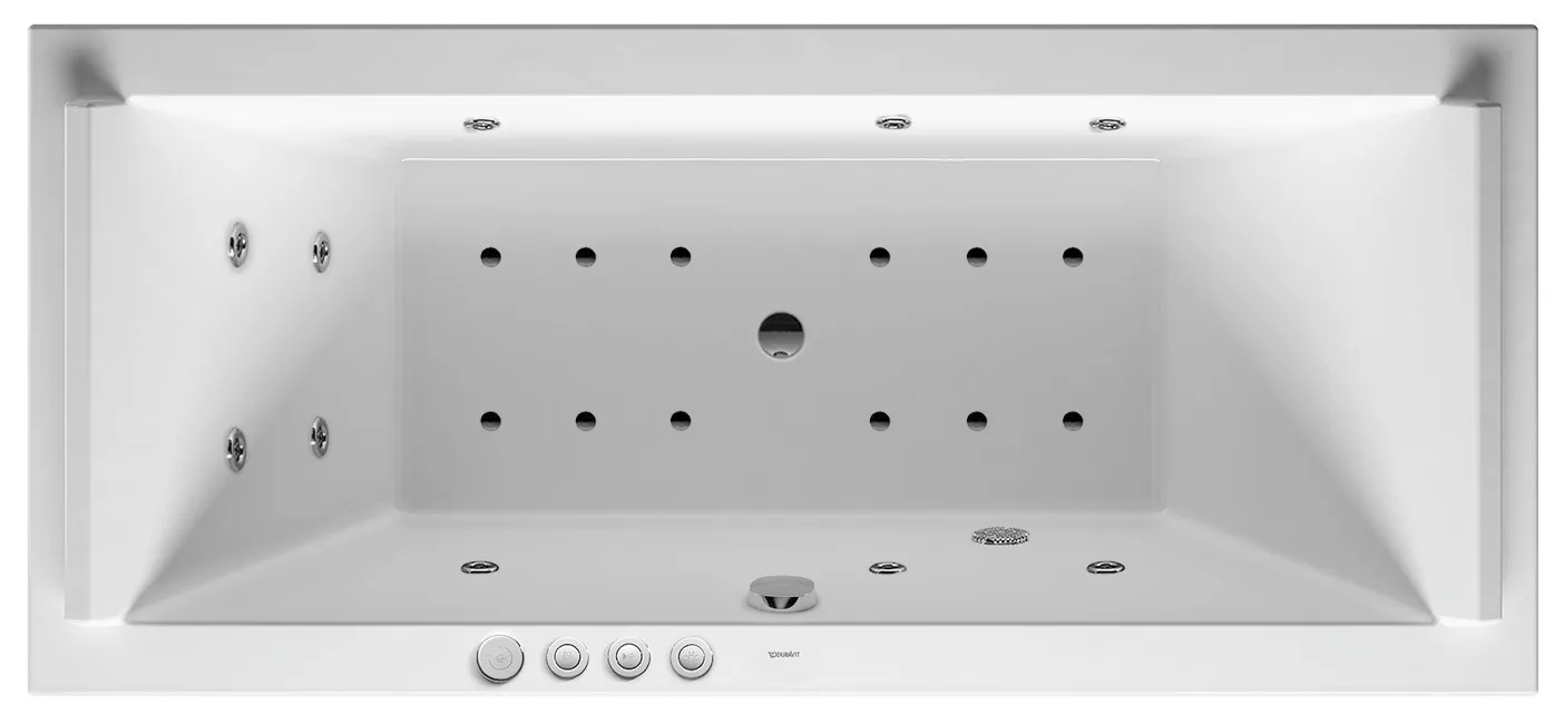 Duravit Whirlwanne „Starck“ rechteck 1800 × 800 mm, Mittelablauf mit Combi-System P, in Weiß Ablauf: Mittelablauf / Größe: 180 × 80 cm / Whirlsystem: mit Combi-System P Duravit Whirlwanne „Starck“ rechteck 1800 × 800 mm, Mittelablauf mit Combi-System P, in Weiß Ablauf: Mittelablauf / Größe: 180 × 80 cm / Whirlsystem: mit Combi-System P