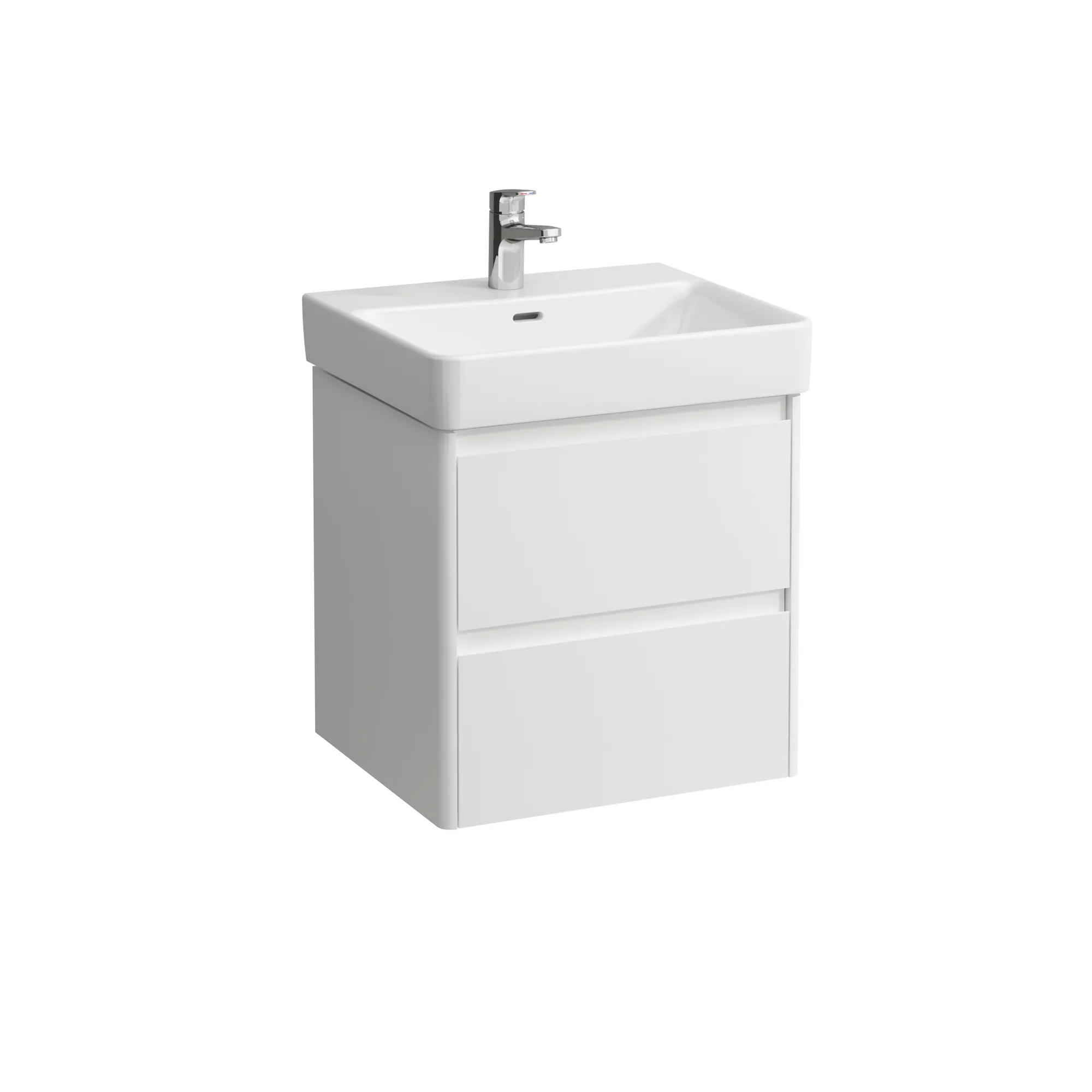 Laufen Waschtischunterbau BASE 2.0, 446x521x515 mm, 2 Schubladen mit Griffmulde, passend für WT H810962, weiß matt Laufen Waschtischunterbau BASE 2.0, 446x521x515 mm, 2 Schubladen mit Griffmulde, passend für WT H810962, weiß matt