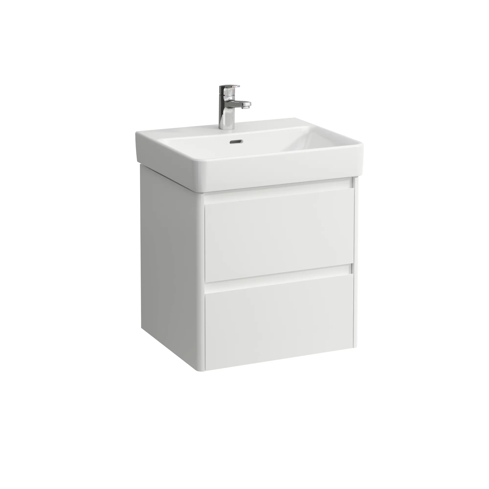 Laufen Waschtischunterbau BASE 2.0, 446x521x515 mm, 2 Schubladen mit Griffmulde, passend für WT H810962, weiß matt Laufen Waschtischunterbau BASE 2.0, 446x521x515 mm, 2 Schubladen mit Griffmulde, passend für WT H810962, weiß matt