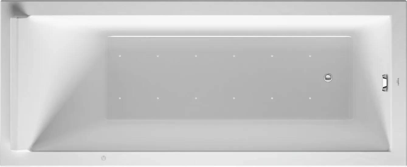 Duravit Whirlwanne „Starck“ rechteck 1700 × 700 mm, Fußablauf mit Air-System, in Weiß Duravit Whirlwanne „Starck“ rechteck 1700 × 700 mm, Fußablauf mit Air-System, in Weiß