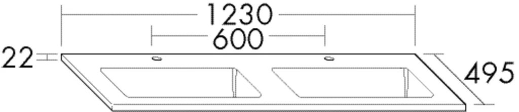 burgbad Waschbecken „Bel“ 1270 × 535 × 190 mm, Hahnlochposition mittig burgbad Waschbecken „Bel“ 1270 × 535 × 190 mm, Hahnlochposition mittig