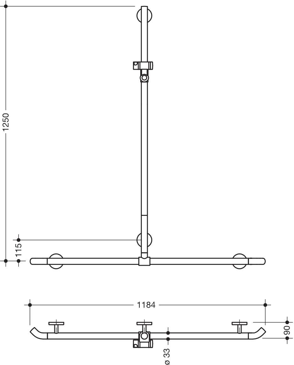 HEWI Haltegriff „System 800K“ in Rubinrot