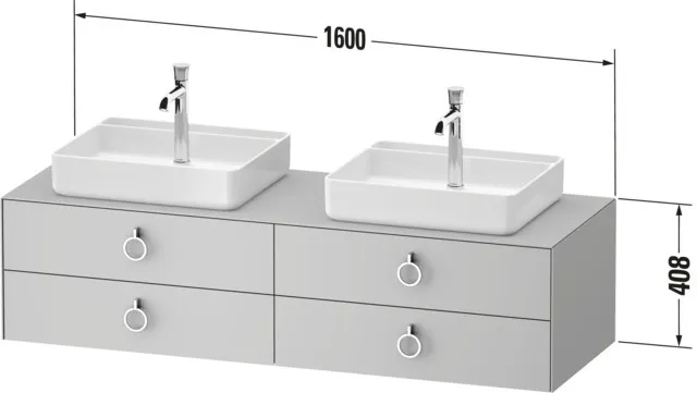 Duravit Waschtischunterschrank wandhängend „White Tulip“ 160 × 40,8 × 55 cm Duravit Waschtischunterschrank wandhängend „White Tulip“ 160 × 40,8 × 55 cm