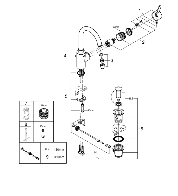 Einhand-Waschtischbatterie Eurosmart Cosmopolitan 32830_1, L-Size, Einlochmontage, getrennte innenliegende Wasserwege – kein Kontakt mit Blei oder Nickel, Zugstangen-Ablaufgarnitur 1 1/4″, chrom Einhand-Waschtischbatterie Eurosmart Cosmopolitan 32830_1, L-Size, Einlochmontage, getrennte innenliegende Wasserwege – kein Kontakt mit Blei oder Nickel, Zugstangen-Ablaufgarnitur 1 1/4″, chrom