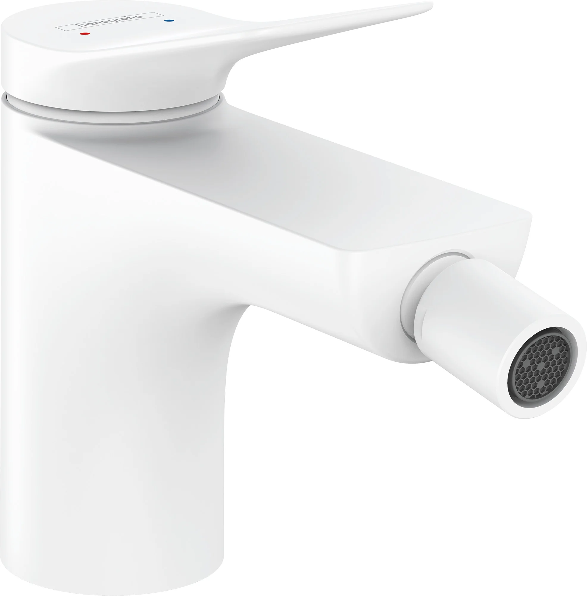 Hansgrohe Bidetmischer Vivenis, Einhebel-Bidetmischer mit Zugstangen-Ablaufgarnitur, mattweiß, Ausladung 130 mm, Auslaufhöhe 81 mm Hansgrohe Bidetmischer Vivenis, Einhebel-Bidetmischer mit Zugstangen-Ablaufgarnitur, mattweiß, Ausladung 130 mm, Auslaufhöhe 81 mm