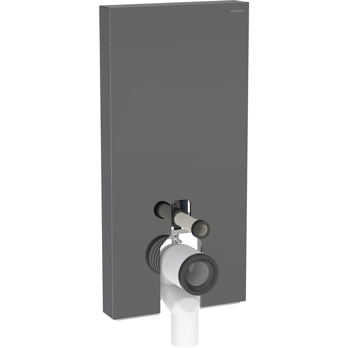 Monolith Sanitärmodul für Stand-WC, 101 cm, Frontverkleidung aus Glas: Glas lava, Aluminium schwarzchrom