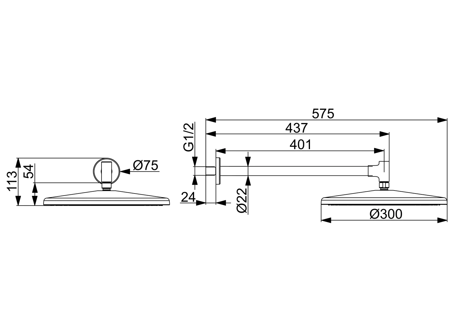 HansaAURELIA Kopfbrause 4726, 300 mm, Stahl gebürstet HansaAURELIA Kopfbrause 4726, 300 mm, Stahl gebürstet