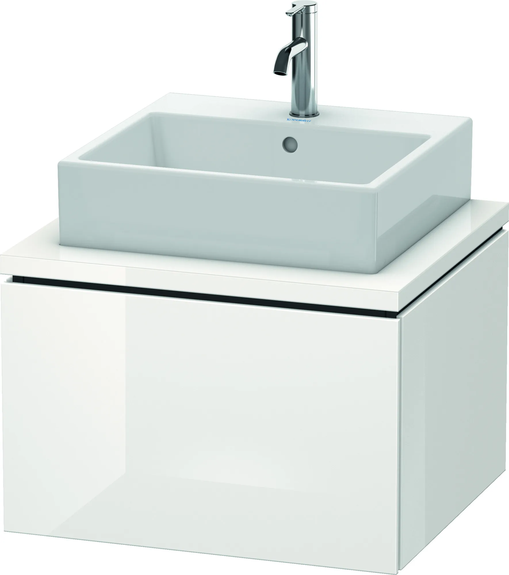 Duravit Waschtischunterschrank wandhängend „L-Cube“ 62 × 40 × 54,7 cm Weiß Hochglanz
