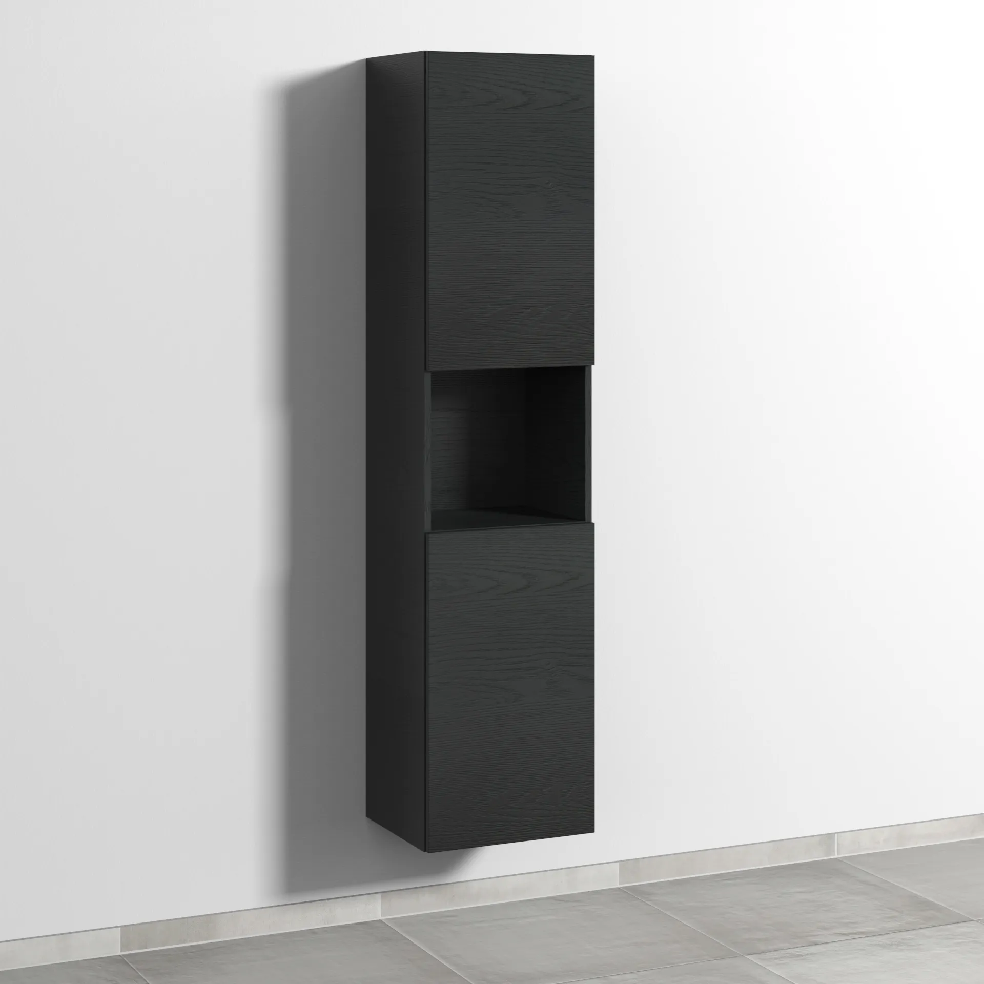 Sanipa Hochschrank „3way“ 400 × 1700 × 345 mm Anschlag rechts, in Black Oak, Anschlag rechts