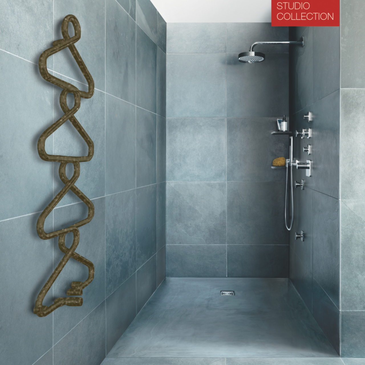 Zehnder Design-Heizkörper Archibald ABZ-120-50 aus der Studio Collection – platzsparend, in Bronze, Maße 1230 x 50 x 525 mm