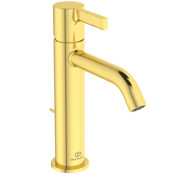 Ideal Standard Waschischarmatur Joy Grande Ausladung 135mm mit Ablaufgarnitur Brushed Gold Ideal Standard Waschischarmatur Joy Grande Ausladung 135mm mit Ablaufgarnitur Brushed Gold