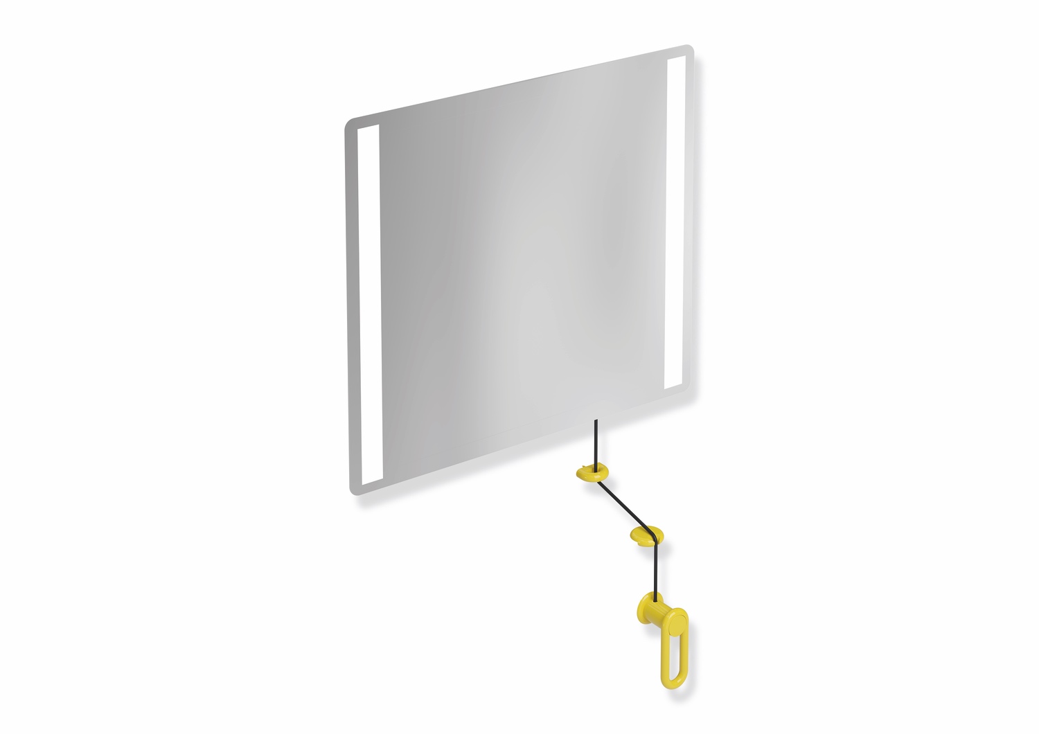 HEWI Kippspiegel „Serie 801“ 60 × 54 cm in Senfgelb