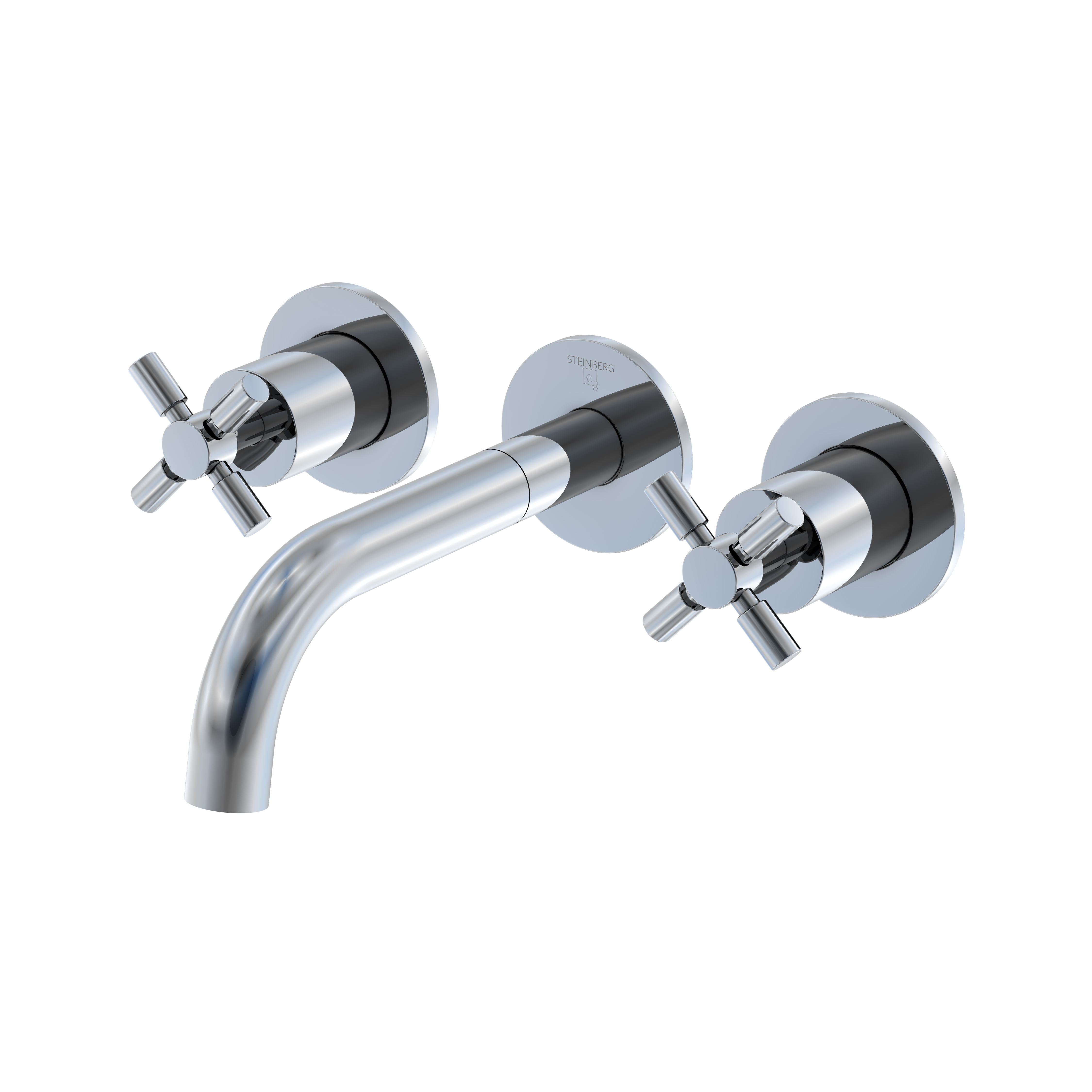 Serie 250 3-Loch Waschtisch-Armatur zur Wandmontage, Ausladung: 19,5 cm Serie 250 3-Loch Waschtisch-Armatur zur Wandmontage, Ausladung: 19,5 cm