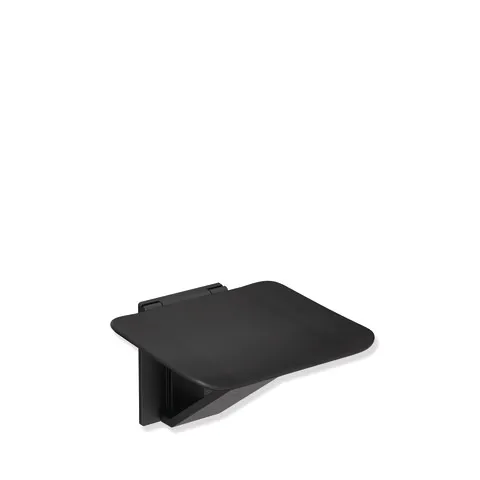 Klappsitz mit Wandstütze, Wandkonsole und Bügel aus Kunststoff passend zur Sitzfläche, in matt, Sitzfläche aus strukturiertem Kunststoff, Sitzfläche 350 mm breit, 340 mm tief, mit zusätzlicher Wandabstützung, in Farbe 90 (Tiefschwarz) Klappsitz mit Wandstütze, Wandkonsole und Bügel aus Kunststoff passend zur Sitzfläche, in matt, Sitzfläche aus strukturiertem Kunststoff, Sitzfläche 350 mm breit, 340 mm tief, mit zusätzlicher Wandabstützung, in Farbe 90 (Tiefschwarz)