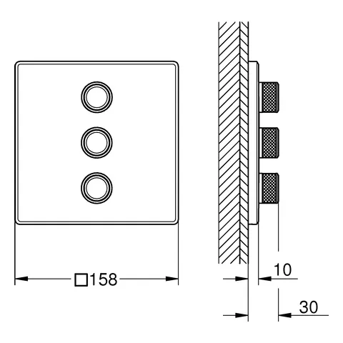 Grohe Grohtherm SmartControl 3-fach Unterputzventil, Fertigmontageset für Rapido SmartBox, Wandrosette eckig supersteel Grohe Grohtherm SmartControl 3-fach Unterputzventil, Fertigmontageset für Rapido SmartBox, Wandrosette eckig supersteel
