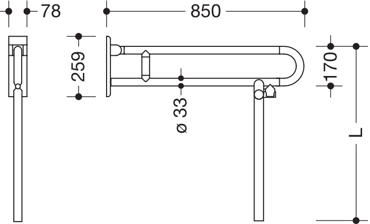 HEWI Stützklappgriff „Serie 801“