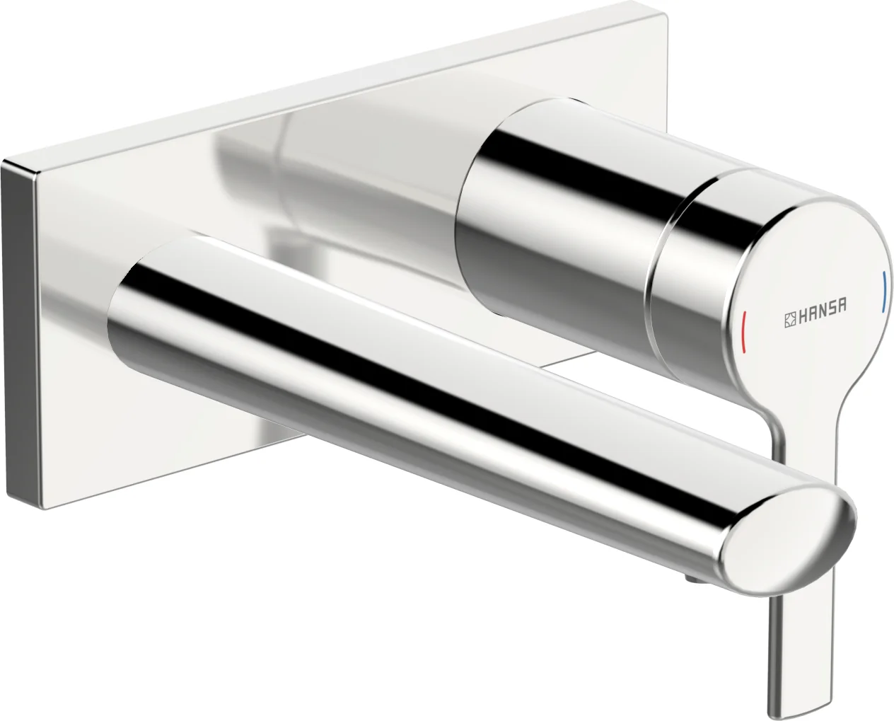 HansaRONDA Waschtischarmatur Hansaronda neu Einhebelmischer Fertigmontageset für Waschtischbatterie 4488 Rosette eckig Ausladung 186 mm DN 15 Chrom